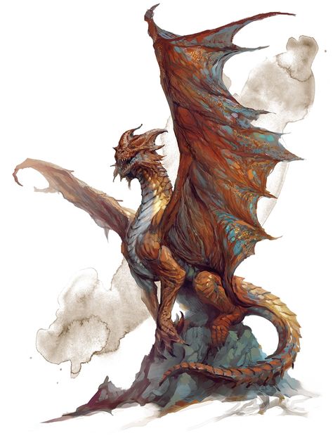 Creature Fantasy, Copper Dragon, Dnd Dragons, Cool Dragons, Dragon Pictures, Fantasy Monster, Dragon Artwork, Dragon Drawing, Mythological Creatures