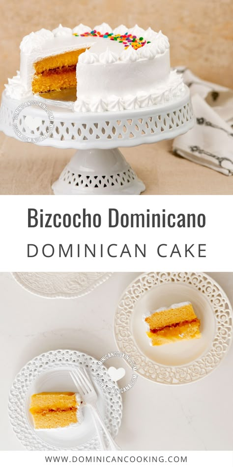 Dominican Cake on a plate Cake Dominicano Receta, Dominican Cake Recipe Pineapple, Dominican Dessert Recipes, Dominican Pineapple Cake, Dominican Cake Recipe How To Make, Dominican Recipes Desserts, Caribbean Birthday Cake, Dominican Wedding Cake, Dominican Republic Cake