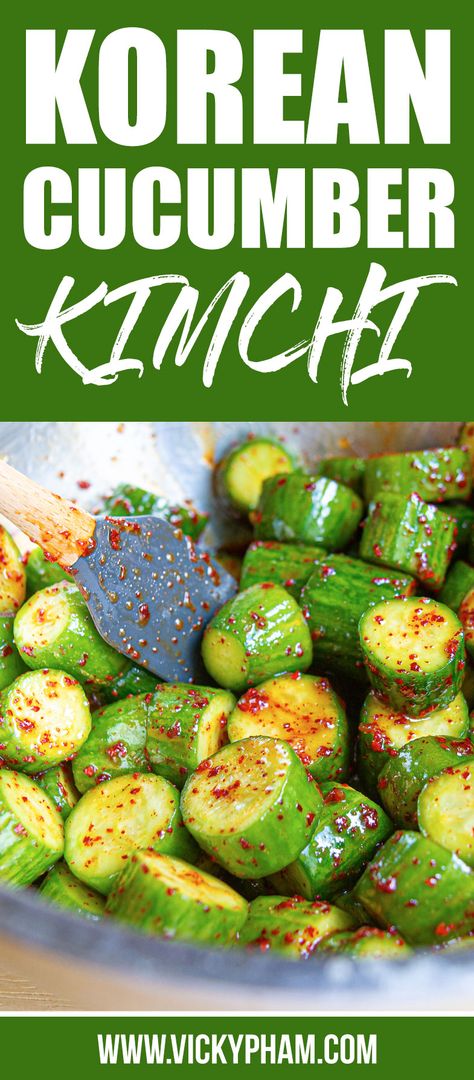 Quick Cucumber Kimchi, Kimchee Cucumber Recipe, Cucumber Kimchi Recipe Korean, Korean Cucumber Kimchi, Cucumber Kimchi Recipe, Korean Cucumber, Cucumber Kimchi, Outdoor Cooking Recipes, Cucumber Bites