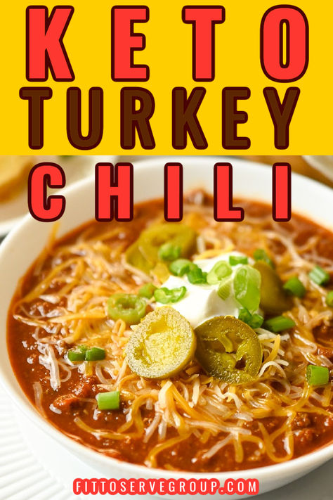 This keto turkey chili is packed with Tex-Mex flavors and can be made easily in a slow cooker or stovetop. Keto Ground Turkey Chili, Turkey Chili Low Carb, Low Carb Turkey Chili Crock Pot, Keto Chili With Beans, Keto Turkey Chili Crockpot, Keto Turkey Chili Recipes, Keto Soup With Ground Turkey, Low Carb Turkey Chili Recipe, Low Carb Chili Crockpot