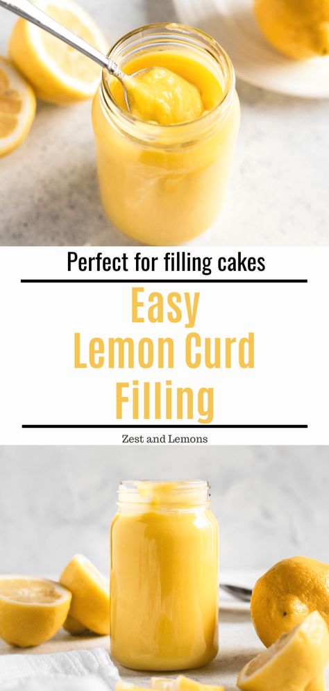 Curd Cake Filling, Dessert Fillings, Cupcake Filling Recipes, Lemon Curd Cupcakes, Tart Lemon Curd, Lemon Cake Filling, Curd Cake, Gf Sweets, Lemon Curd Cake