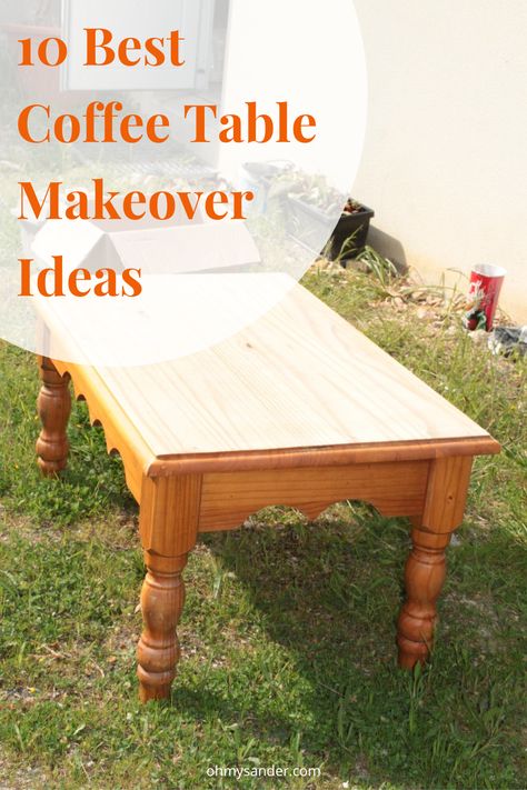 Coffee Table Makeover Ideas Painted Wood Coffee Table Ideas, Chalk Paint Table Top Ideas, Gold Painted Coffee Table, Painting Old Coffee Tables, Stencil Coffee Table, Update Coffee Table, Redoing A Coffee Table, Coffee Table And End Tables Makeover, Upcycle Coffee Table Ideas