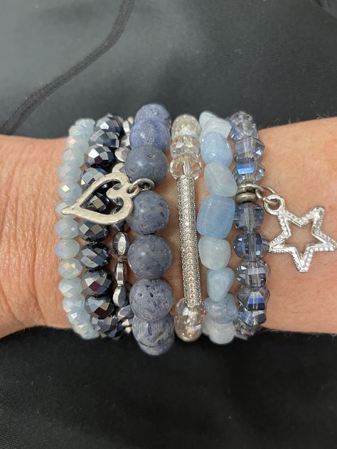 Baddie Accessories, Body Jewelry Diy, Blue Bracelets, Girly Bracelets, Dope Jewelry Accessories, Crystal Bead Jewelry, Pretty Jewelry Necklaces, Wrist Jewelry, Beads Bracelet Design