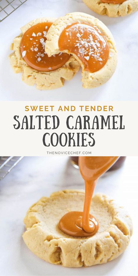 Caramel Cookies Recipes, Desserts Thanksgiving, Salted Caramel Cookies, Popular Cookies, Fall Baking Recipes, Caramel Desserts, Thanksgiving 2020, Amazing Desserts, Soft Sugar