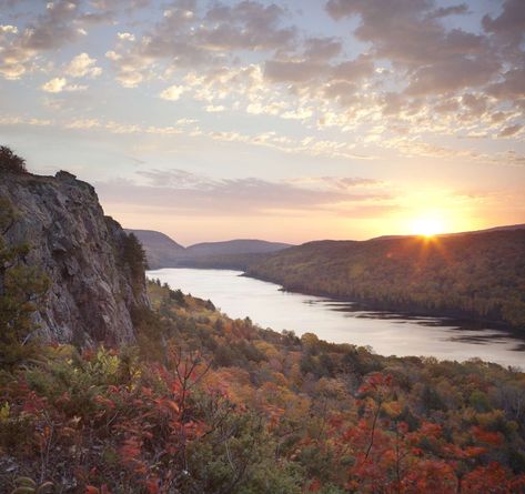 5 Beautiful Camping Spots in the Porcupine Mountains of Michigan Porcupine Mountains, Sunrise Photos, Michigan Travel, Never Stop Dreaming, Camping Spots, Mackinac Island, Lake Superior, Fall Color, Lake Michigan