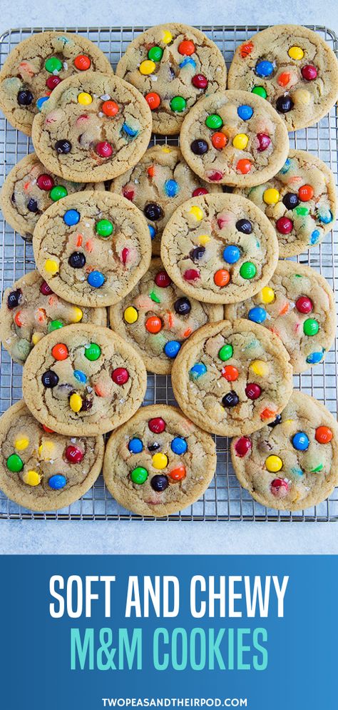 Chewy Christmas Cookies, Mnm Cookies Recipe, Mnm Cookies, Cookies Chewy, Holiday Baking List, Baking List, Baking Recipes For Kids, The Best Cookies, Amazing Cookies