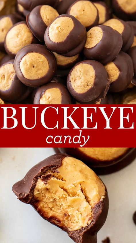 Buckeyes | Buckeyes Easy | Buckeye Balls | Best Buckeyes Recipe Easy | Buckeyes Candy #Buckeyes #BuckeyeBalls #PeanutButter Buckeyes Recipe Easy, Best Buckeyes Recipe, Easy Buckeyes, Buckeye Recipe Easy, Buckeye Candy, Buckeyes Candy, Buckeye Balls, Chocolate Peanut Butter Balls, Buckeyes Recipe