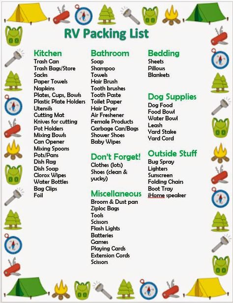 Rv Packing List, Zelt Camping, Camping Bedarf, Rv Camping Checklist, Camping Desserts, Camping Snacks, Camping Diy, Rv Camping Tips, Camper Hacks