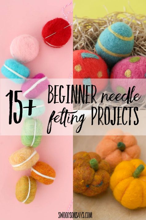 How To Make Felting Wool, How To Do Wool Felting, Needle Felting Garland Diy, Halloween Needle Felting Projects, Beginner Needle Felting Ideas, Wool Felting For Beginners, Felted Wool Gifts, Simple Felting Ideas, Learn Needle Felting