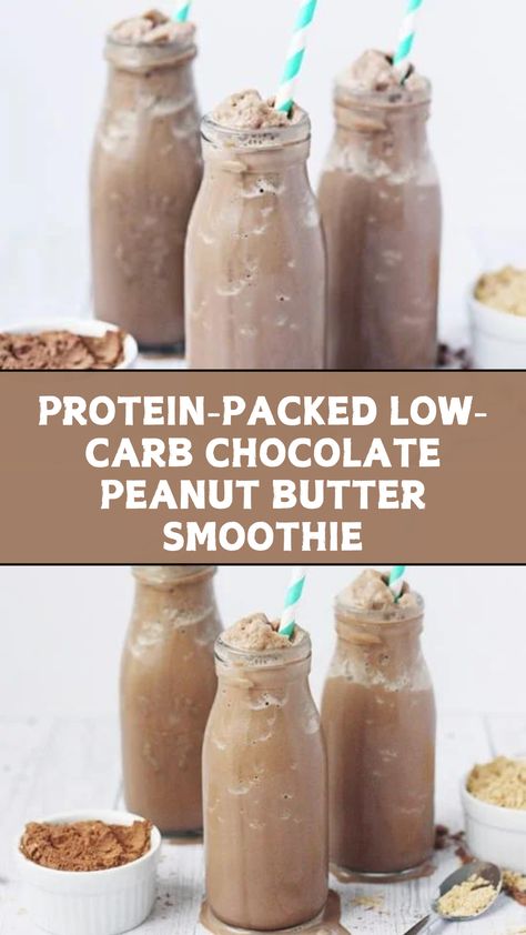 PROTEIN-PACKED LOW-CARB CHOCOLATE PEANUT BUTTER SMOOTHIE Keto Protein Shakes Recipes, Keto Chocolate Peanut Butter Smoothie, Smoothie With Peanut Butter Powder, High Protein Smoothies No Powder, Keto Peanut Butter Smoothie, Peanut Butter Powder Smoothie, Almond Milk Protein Shake, Keri Recipes, Low Calorie Protein Shake