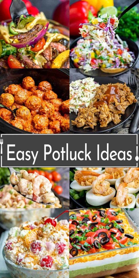 potluck dishes Ideas For Potluck, Easy Potluck Ideas, Summer Potluck Dishes, Pot Luck Dishes Easy, Church Potluck Recipes, Best Potluck Dishes, Main Dish For Potluck, Potluck Appetizers, Summer Potluck Recipes