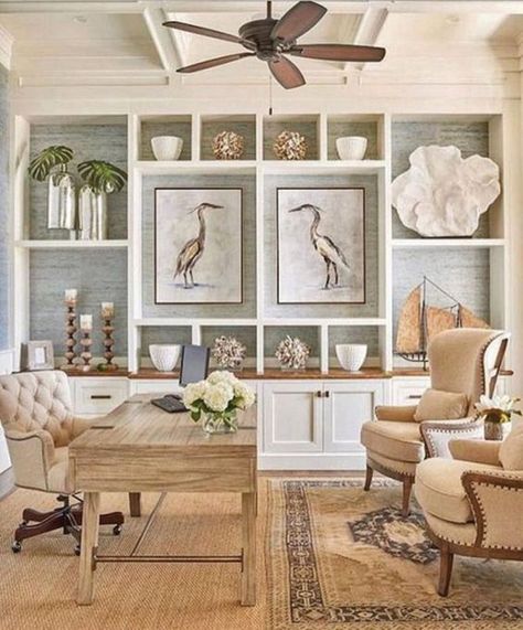 Coastal Decorating Living Room, Rustic Tray, Genius Ideas, Coastal Living Rooms, Coastal Living Room, Home Office Space, Design Jobs, A Desk, A Living Room