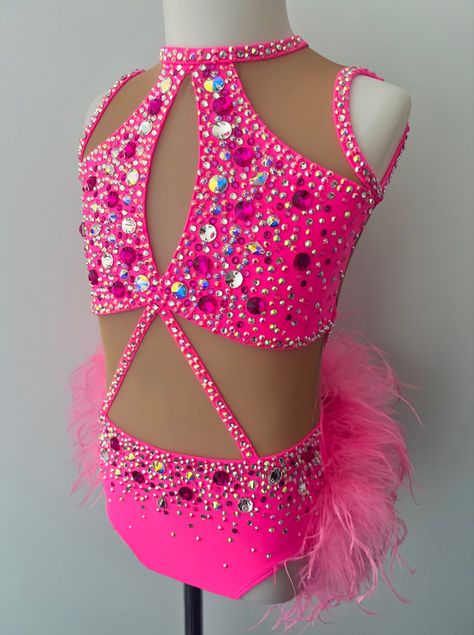 Jazz Dance Costumes Sassy, Sparkly Dance Costume, Freestyle Dance Costumes, Pink Dance Costumes, Musical Theatre Dance, Jazz Dance Outfits, Solo Dance Costumes, Cute Dance Costumes, Pretty Dance Costumes