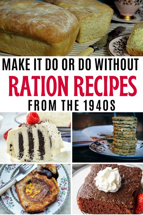 1940s Recipes, Ration Recipes, Vintage Desserts, Wartime Recipes, Food Rations, Frugal Cooking, Frugal Recipes, Heirloom Recipes, Vintage Dessert