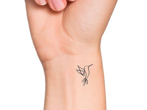 Small Hummingbird Wrist Tattoo, Minimal Hummingbird Tattoo, Small Hummingbird Tattoo Simple, Simple Hummingbird Tattoo, Hummingbird Silhouette, Small Hummingbird Tattoo, Silhouette Tattoo, Single Line Tattoo, Silhouette Tattoos