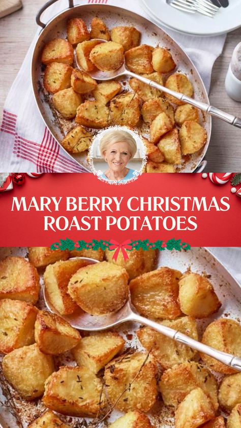 Mary Berry Christmas Roast Potatoes Mary Berry Roast Potatoes, British Christmas Side Dishes, Christmas Dinner Ideas Potatoes, Xmas Side Dishes Christmas Dinners, British Roasted Potatoes, Vegetarian Recipes Christmas, British Christmas Recipes, British Christmas Food, Holiday Potatoes Recipes