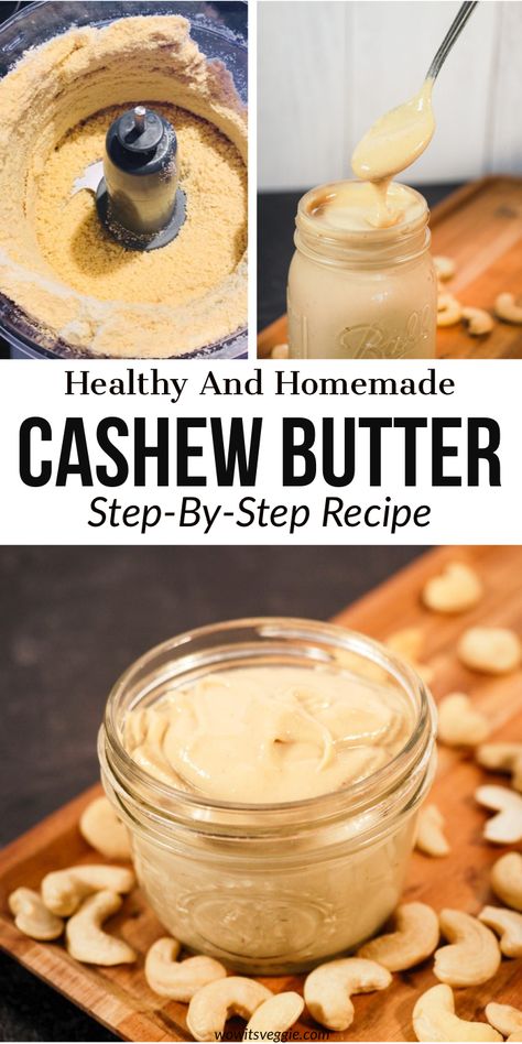 Homemade Nut Butter Recipes, Cashew Nut Butter, Cashew Butter Recipe, Butter At Home, Nut Butter Recipes, Homemade Nut Butter, Homemade Butter, Cashew Butter, Nut Butters