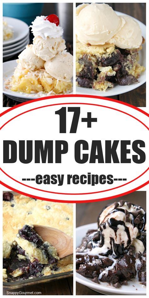 Easy Dump Cake Recipes, Pumpkin Blueberry, Dump Cake Recipes Chocolate, Cherry Dump Cake Recipe, Chocolate Dump Cake, Easy Dump Cake Recipe, Recipes Using Cake Mix, Peach Dump Cake, Blueberry Dump Cakes