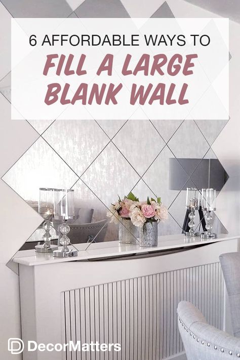 Filling big empty wall space does not have to come with an even bigger price tag. Click the image to check out our ideas to fill up a large blank wall on a little budget! Keywords: interior design blog, learn interior design, home decor on a budget, inexpensive home decor, interior design tips, home decor tips, home decoration creative, diys home decor, home decor ideas diy, creative ideas for the home, how to interior design, wall decor, wall art, interior design wall, cool interior design Large Blank Wall, Learn Interior Design, Big Wall Art, Inexpensive Home Decor, Large Wall Space, Interior Wall Design, Interior Design Art, Empty Wall, French Country Decorating