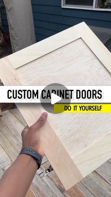 DIY || Do you want to make your own cabinets ? Well save this video when you want to make simple cabinet doors like THIS !! One easy way to do it #... Make Doors For Cabinet, Kitchen Cupboard Doors Ideas, Diy Kitchen Cabinets Doors, Update Cupboard Doors, How To Make A Cabinet Door Diy, How To Make A Door For A Cabinet, Kitchen Cabinet Door Design, How To Make A Cabinet Door, Large Cabinet Doors