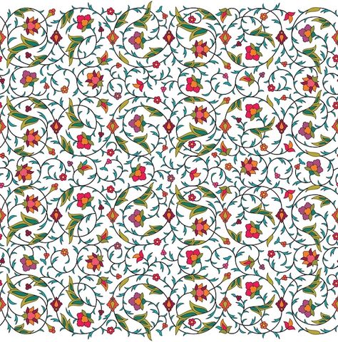 Arabesque arabic seamless floral pattern... | Premium Vector #Freepik #vector #persian #persian-pattern #islamic-decoration #ottoman-pattern Arabic Pattern Design, Branches With Flowers, Arabian Pattern, Wedding Illustration Card, Islamic Design Pattern, Motif Arabesque, Arabesque Design, Turkish Pattern, Seamless Floral Pattern