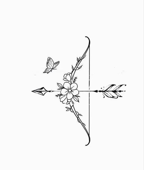 Bow Arrow Tattoos, Boog Tattoo, Small Tattoo Design, Archer Tattoo, Sagittarius Tattoo Designs, Arrow Tattoos For Women, Small Arrow Tattoos, Sagittarius Tattoo, Arrow Tattoo Design