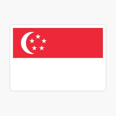 Get my art printed on awesome products. Support me at Redbubble #RBandME: https://www.redbubble.com/i/sticker/Flag-of-Singapore-by-Alma-Studio/154678036.EJUG5?asc=u Singapore Sticker, Flag Of Singapore, Singapore Flag, Fridge Stickers, Car Bumper Stickers, Laptop Covers, Car Decals, Laptop Stickers, Car Stickers