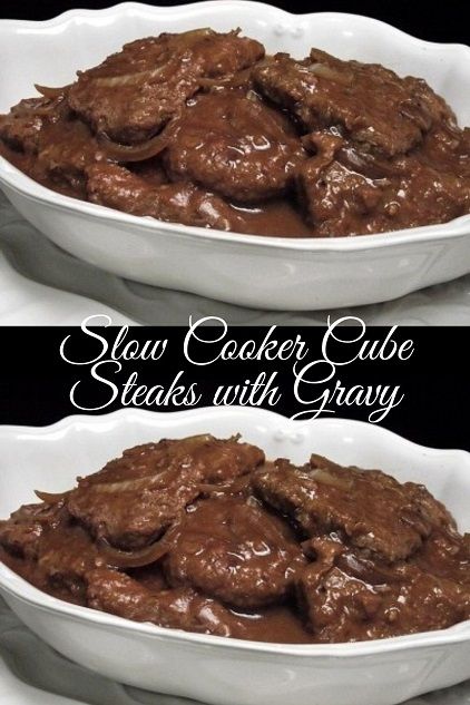 Slow Cooker Cube Steaks with Gravy - Food Menu Slow Cooker Cubed Steak And Gravy, Crockpot Cube Steak And Gravy Crock Pots, Simple Cube Steak Recipes, Crockpot Cube Steak Easy, Crock Pot Cubed Steak And Gravy, Beef Cubes Recipe Crock Pots, Cube Steak In Crock Pot, Cube Steak Recipes Crockpot, Cubed Steak Crockpot