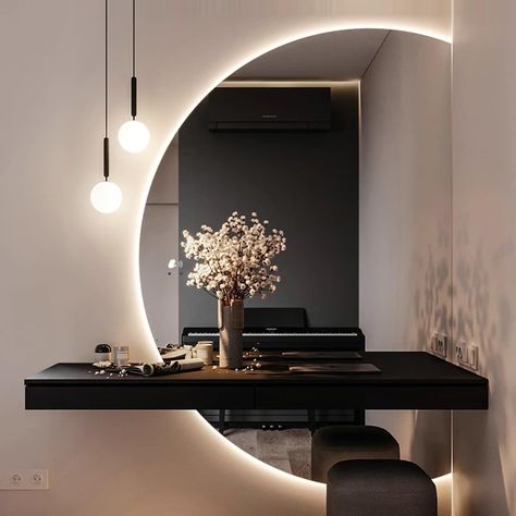 Bathroom Recessed Lighting, Moody Home Decor, Frameless Wall Mirror, Single Wide Mobile Homes, Modern Fall Decor, Cottagecore Home, Minimalist Living Room Decor, Minimalist Living Room Design, Mobile Home Decorating