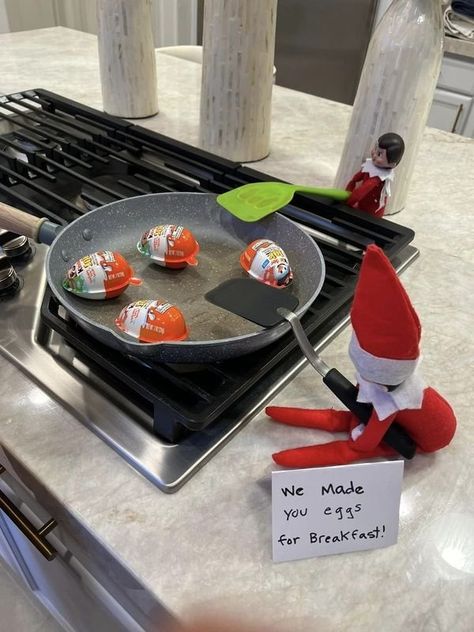 45+ Clever, Easy & Fun Elf on The Shelf Ideas (The Lazy Mom's Guide) — ASHLINA KAPOSTA Elf On The Shelf Ideas New, Elf On A Shelf Ideas For Kids, Elf On The Shelf Ideas For Kids, Crazy Elf Ideas, Elf In The Shelf Idea, Elf Breakfast Ideas, Double Elf On The Shelf Ideas, Elf On The Shelf Funny, Christmas Elf On The Shelf