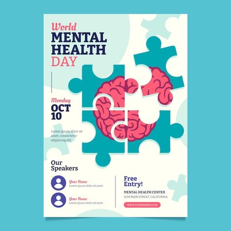 Posters About Health, Psychology Posters Design, Psychology Posters Ideas, Health Poster Ideas, Health Poster Design Creative, World Mental Day Poster, Health Care Poster, Health Poster Design, Awareness Poster Design