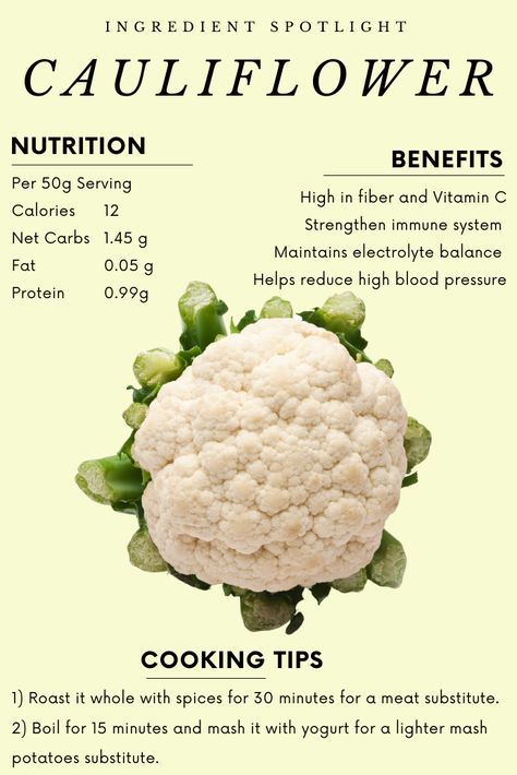 Cauliflower Health Benefits, Nutrition Tips Healthy, Food Benefits Nutrition, Healthy Information, Cauliflower Healthy Recipes, Cauliflower Nutrition Facts, Healthy Cauliflower Recipes, Benefits Of Cauliflower, Biotin Benefits