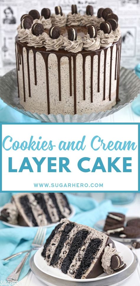 Cookies And Cream Cake Filling, Epic Cookies, Sage Birthday, Cookies And Cream Frosting, Devil's Food Cake, Oreo Buttercream, Cookies And Cream Cake, Devils Food Cake, Cookie Cake Recipe