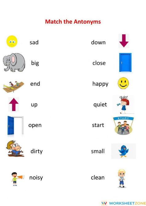 Opposite Words For Kids, Antonyms Activities, Opposites Worksheet, Antonyms Worksheet, Worksheets For Class 1, Kids Handwriting Practice, Printable Alphabet Worksheets, English Grammar For Kids, English Worksheets For Kindergarten