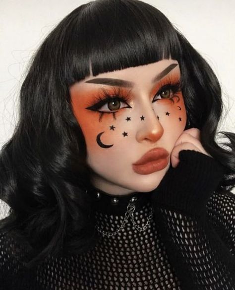 Witchy Makeup Looks Halloween, Witchy Makeup Aesthetic, Witch Makeup Ideas Pretty, Cute Witch Makeup, Witchy Makeup Looks, Witchy Makeup, Drag Make-up, Cute Halloween Makeup, Cute Eye Makeup