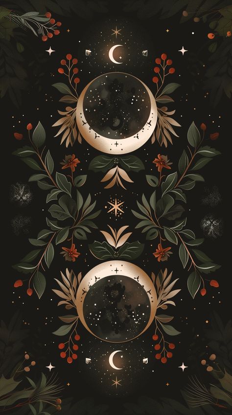 Moody Celestial Aesthetic, Witchy Thanksgiving Wallpaper, November Witchy Wallpaper, Yule Christmas Wallpaper, Pagan Lockscreen, Christmas Witchy Wallpaper, Pagan Iphone Wallpaper, Witch Aesthetic Background Laptop, Winter Phone Wallpapers Aesthetic