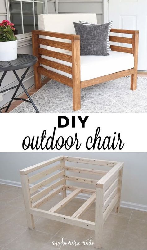 Diy Outdoor Chair, Koti Diy, Outdoor Couch, Outdoor Chair, Diy Furniture Couch, Couch Furniture, Diy Outdoor Furniture, Diy Patio, Furniture Projects