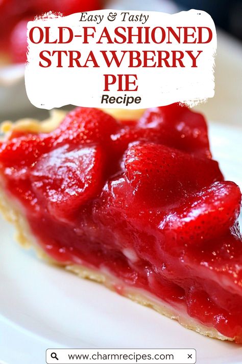 Our family’s tradition of making Old-Fashioned Strawberry Pie began with my grandmother, who would pick fresh strawberries from her garden every summer. The sweet aroma of strawberries filling the kitchen as she prepared the pie is one of my fondest childhood memories. Her recipe has been passed down through generations, and every time I bake this pie, it feels like a warm hug from the past. My children now eagerly join in the tradition, making this pie a cherished part of our family’s heritage. It's more than just a dessert; it's a symbol of love and togetherness. Strawberry Pie Filling Recipe, Strawberry Soda Recipe, Fresh Berry Pie, Mixed Berry Pie, Baked Pie, Strawberry Pie Recipe, Strawberry Crepes, Strawberry Soda, Fresh Strawberry Pie