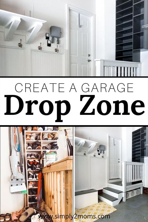 Garage Drop Zone Ideas, Garage Drop Zone, Drop Zone Ideas, Garage Lockers, Garage Shoe Storage, Garage Bench, Functional Garage, Mudroom Ideas Diy, Coat And Shoe Storage