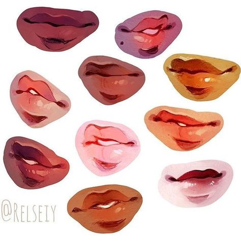 Lip Reference, Beautiful Pencil Drawings, Mouth Drawing, 얼굴 드로잉, Lips Drawing, Arte Sketchbook, Digital Painting Tutorials, For Eyes, Watercolor Paint