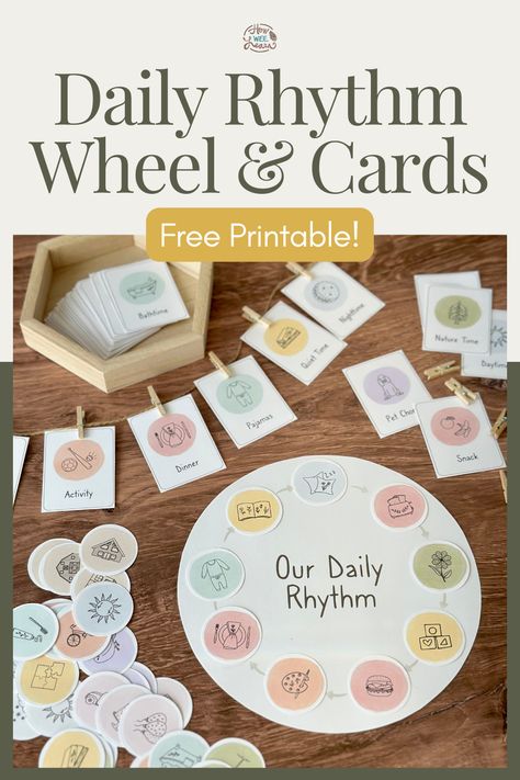 Waldorf Daily Rhythm Chart, Daily Rythm Ideas Homeschool, Homeschool Routine Daily Schedules Free Printable, Daily Rythm Ideas, Toddler Schedule At Home Daily Routines, Educational Printables For Kids, Morning Activities For Kids, Waldorf Daily Rhythm, Daily Schedule For Toddlers