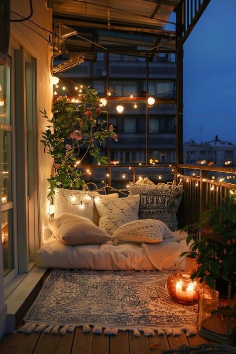 Balcony Decorating Ideas, Balkon Decor, Tiny Balcony, Small Balcony Design, Dream Apartment Decor, Apartment Patio, Small Balcony Decor, Apartment Aesthetic, Small Balcony Ideas