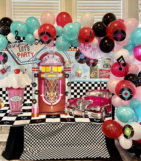 1950’s Retro Diner Birthday Birthday Party Ideas | Photo 6 of 33 Retro Birthday Ideas, Retro Event, 1950 Birthday Party Ideas, 50s Birthday, 50s Backdrop, 1950 Party Ideas, 50th Birthday Retro Theme, 50s 50th Birthday Party, 50s Birthday Party Theme For Adults