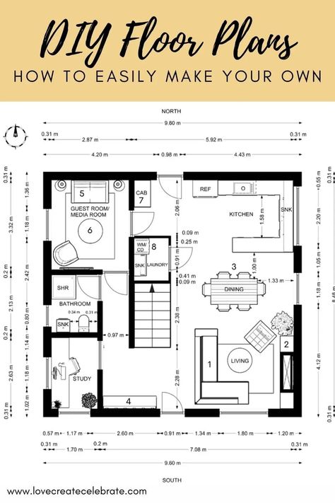 How to Make a Floor Plan! Making a floor plan layout for a space is the perfect opportunity to make sure that everything you want in a space will actually work. It is the most important step in renovating and designing a room. Learn the easy way to create a floor plan and do interior design sketches and floor plans for your home. Use a couple quick and easy programs! Floorplan With Measurements, Floorplan Layout Design, Diy Floor Plans, How To Plan A Room Layout, How To Draw Blueprints Floor Plans, Floorplan Interior Design, House Interior Drawing Floor Plans, Free Floor Plans Layout, No Hallway Floor Plan