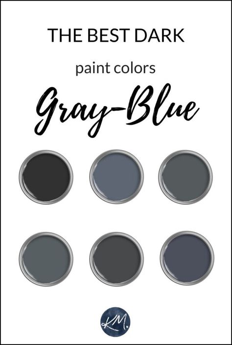 The Best DARK Gray-Blue Paint Colors - Kylie M Interiors Dark Blue Paint Colors For Living Room, Charcoal Blue Vs Cyberspace, Dark Slate Blue Paint, Dark Gray With Blue Undertones, Best Dark Blue Gray Paint Colors, Best Slate Blue Paint Color, Dark Blue Grey Paint Color, Moody Dark Blue Paint Colors, Best Moody Blue Paint Colors