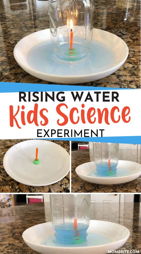 Candle In Water, Kids Science Experiment, Vetenskapliga Experiment, Science Experiment For Kids, Water Experiments, Experiment For Kids, Water Kids, Science Week, At Home Science Experiments