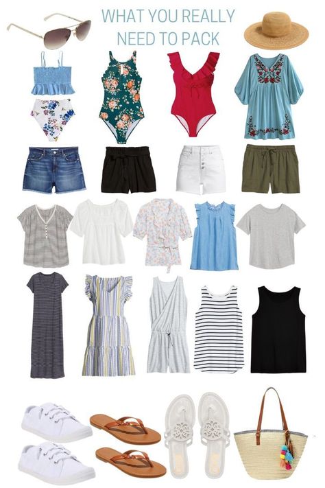 Beach Trip Packing, Beach Trip Outfits, Pack For Travel, Beach Vacation Packing, Beach Wardrobe, Trip Packing, Home Lighting Design, Packing Guide, Holiday Packing