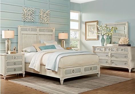 Cream Bedroom Furniture, Modern Coastal Bedroom, Traditional Living Room Furniture, Cheap Bedroom Furniture, Coastal Room, King Bedroom Sets, Bedroom Sets Queen, Coastal Bedroom, Lamp Set