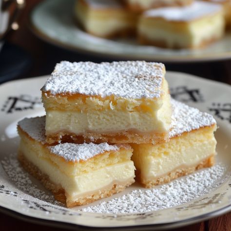 Vanilla Custard Cream Squares - Forecipes Vanilla Cream Rolls, Cinnamon Vanilla Custard Pie, Desserts With Custard, Vanilla Custard Cream Squares Recipe, Vanilla Custard Squares, Custard Powder Recipes Desserts, Custard Cream Biscuits, Custard Cream, Vanilla Custard Cream Squares