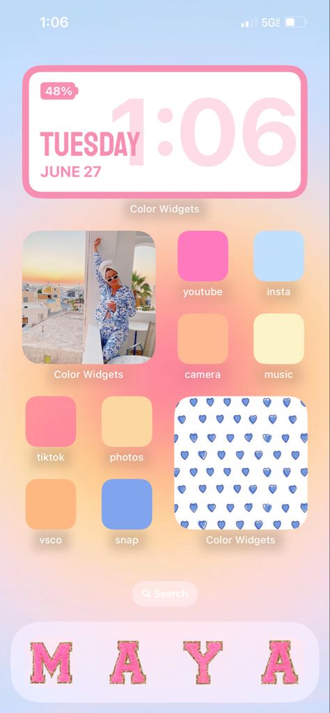 Sunset Homescreen, Widgets Homescreen, Preppy Homescreen, Iphone Wallpaper Preppy, Cute Backgrounds For Iphone, Cute Home Screen Wallpaper, Cute Home Screens, Ios App Iphone, Cute Summer Wallpapers